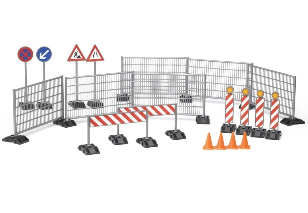 Bruder Zubehör Baustellenset Mit Zäunse, Schilder Und Pylonen