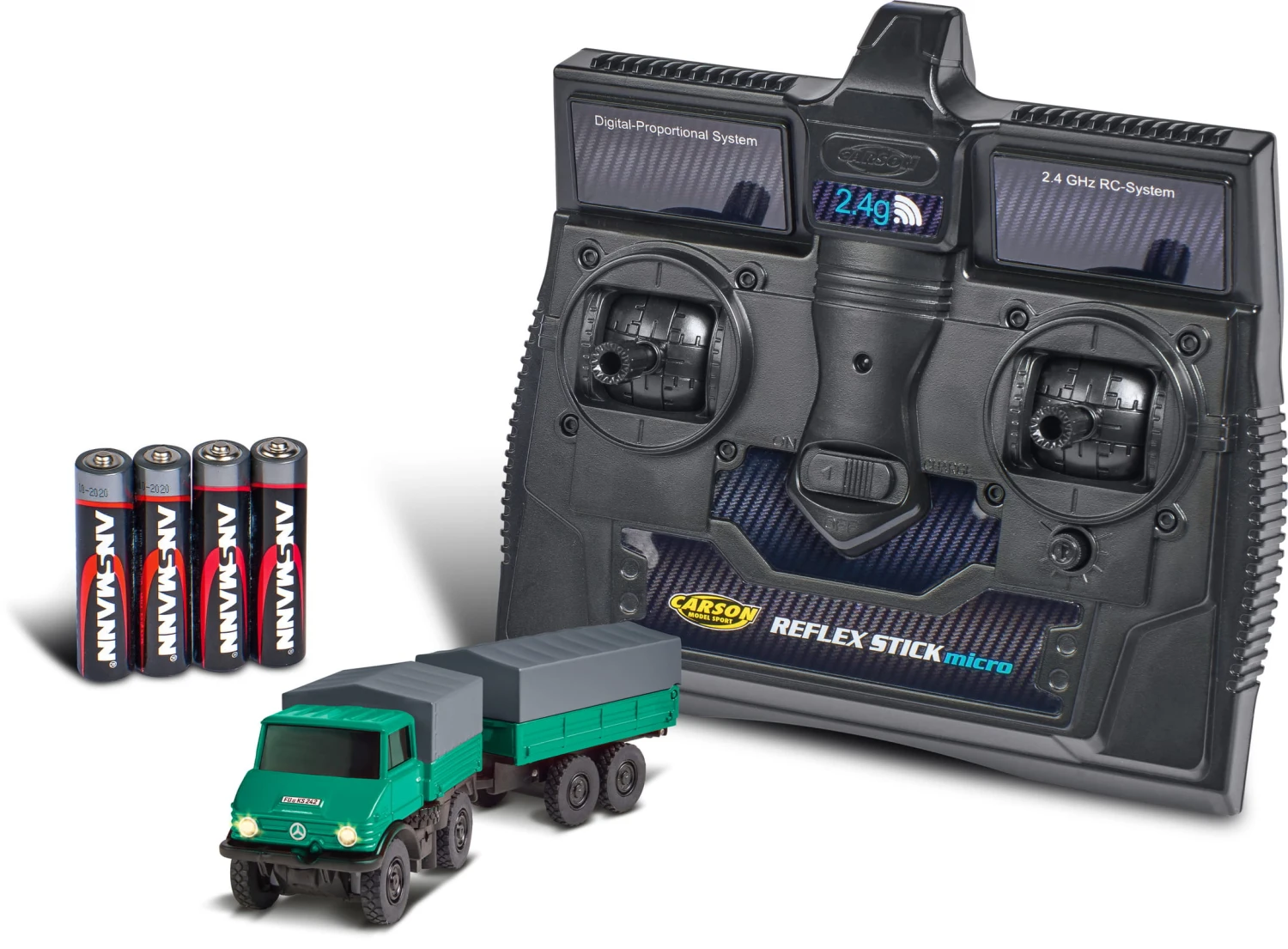 Carson RC Mercedes Benz Unimog Forst Mit Hänger 100% 1:87 RTR