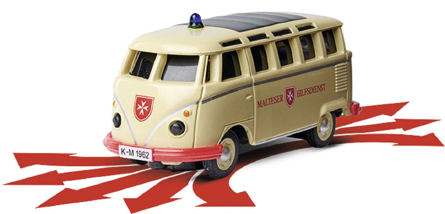 Carson 1:87 H0 RC VW T1 Polizei + Malteser Combo HO 2,4Ghz LCD – Bild 4