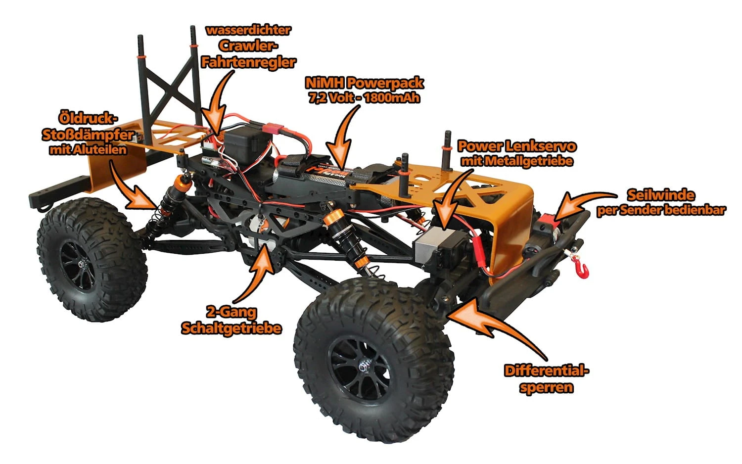 DF RC Crawler XXL DF-4J 10 Years Edition II ,LED Beleuchtung, Seilwinde – Bild 4