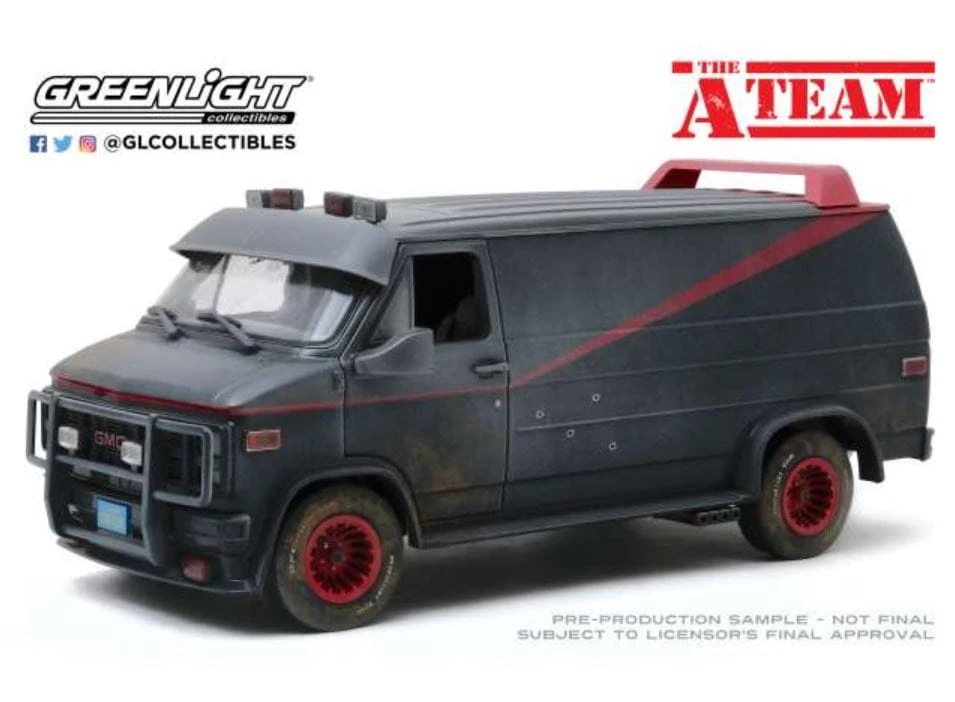 Greenlight A-Team 1:18 GMC Van Bullet Holes Version Limitiert Modellauto
