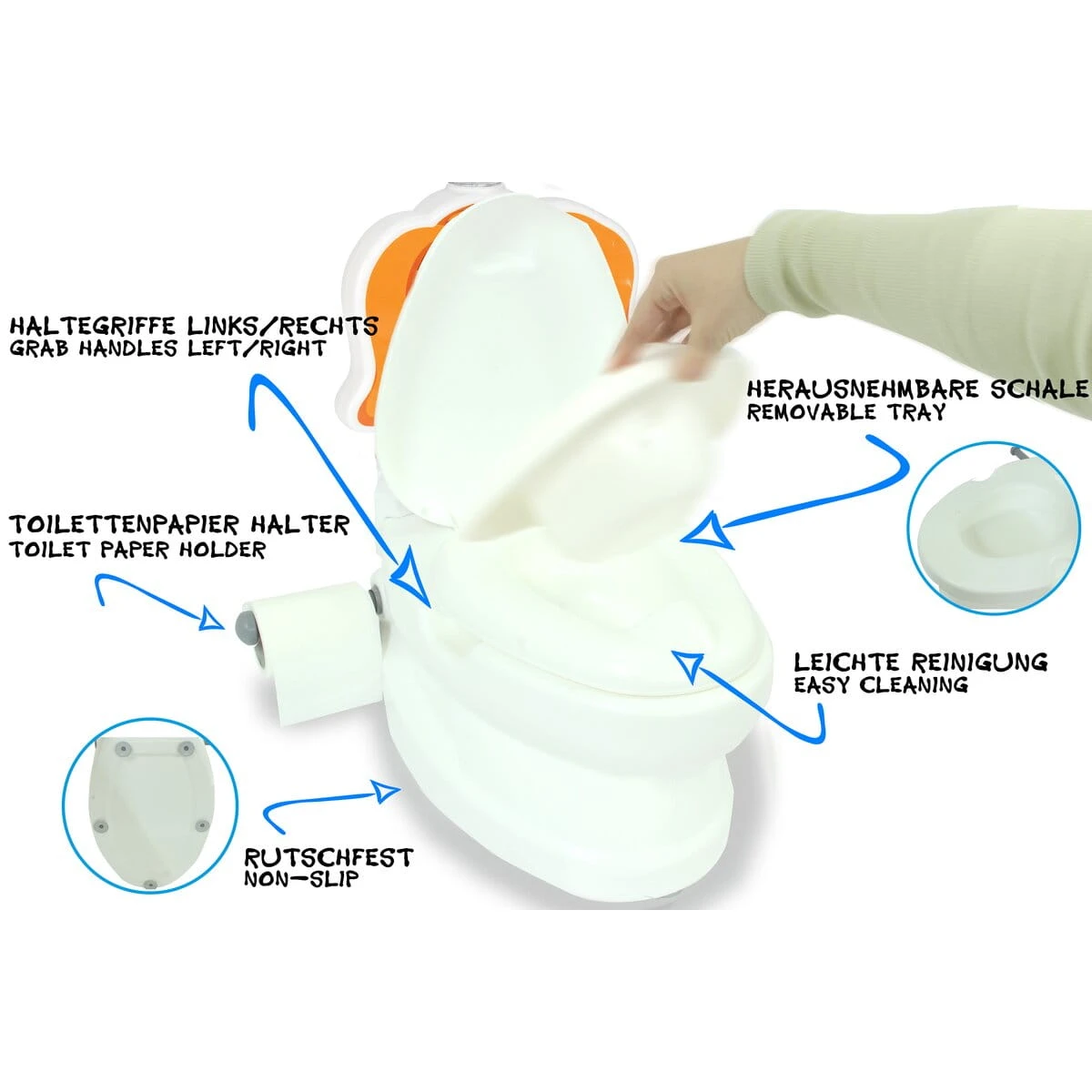 Jamara Meine Kleine Toilette Hund Mit Spülsound Und Toilettenpapierhalter – Bild 4