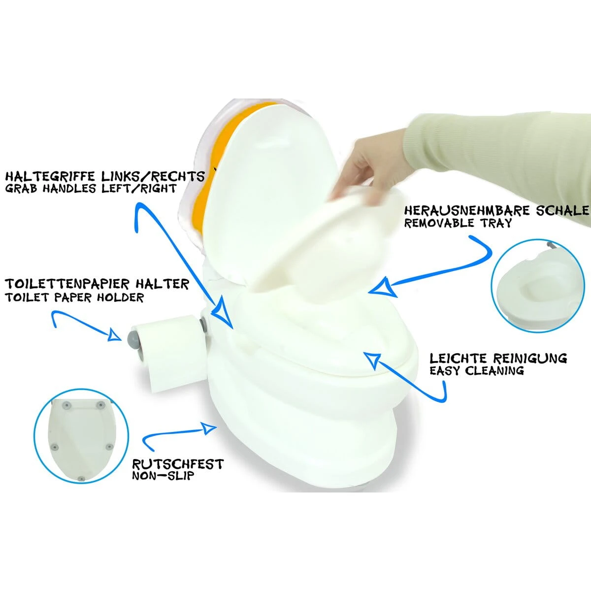 Jamara Meine Kleine Toilette Küken Mit Spülsound Und Toilettenpapierhalter – Bild 4