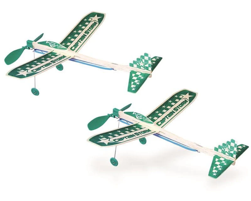 Guillow's Freiflugmodell Captain Storm Gummimotormodell Wurfgleiter 2er Pack – Bild 2