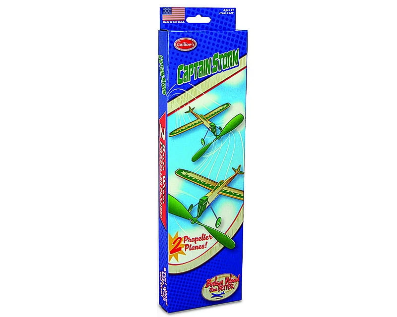 Guillow's Freiflugmodell Captain Storm Gummimotormodell Wurfgleiter 2er Pack – Bild 3