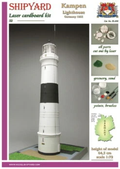 Shipyard Leuchtturm Kampen Deutschland Sylt 1:72 Laser Kartonbausatz