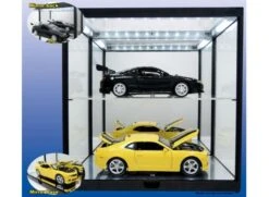 Modellauto Vitrine 1:18 LED Beleuchtet Spiegelboden Schwarz