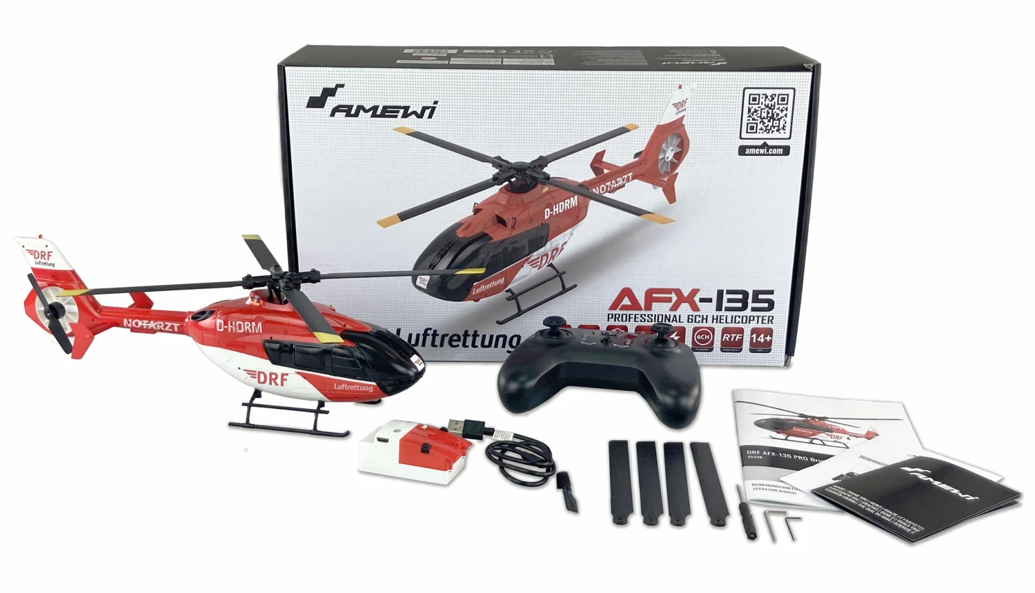 Amewi RC Hubschrauber DRF AFX-135 PRO Brushless 6 Kanal 352mm 6G RTF – Bild 2