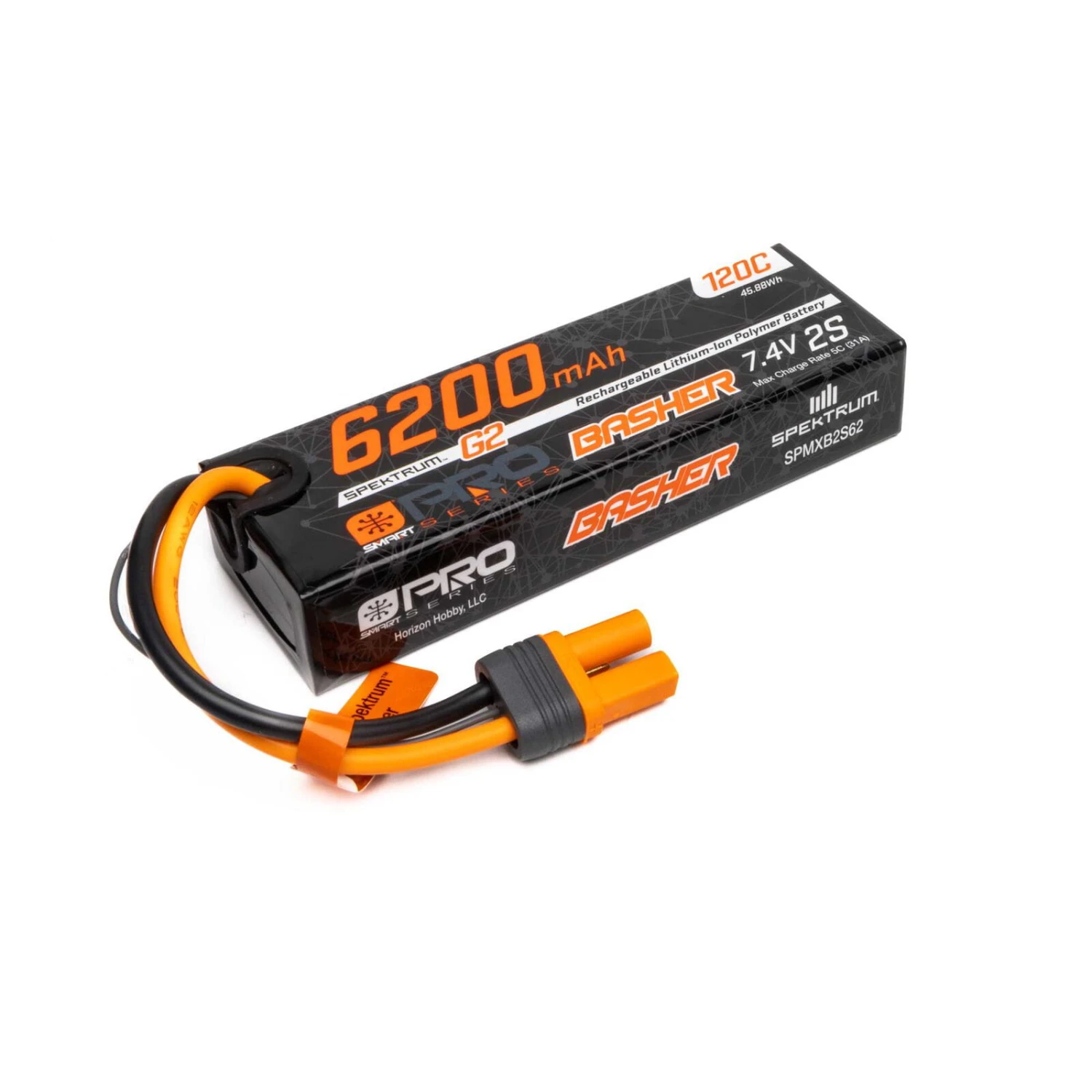 Spektrum Lipo Akku 7,4V 6200mAh 2S Smart Pro Basher 120C IC5