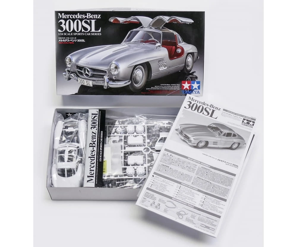 Tamiya Mercedes Benz 300SL Flügeltürer 1:24 Platik Modellbau Auto Bausatz – Bild 2