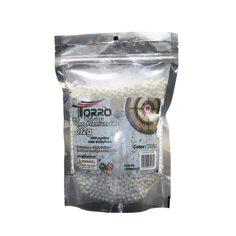 Torro 5000 Schuss 6mm Munition BB's Softair; Panzer Farbe Weiß