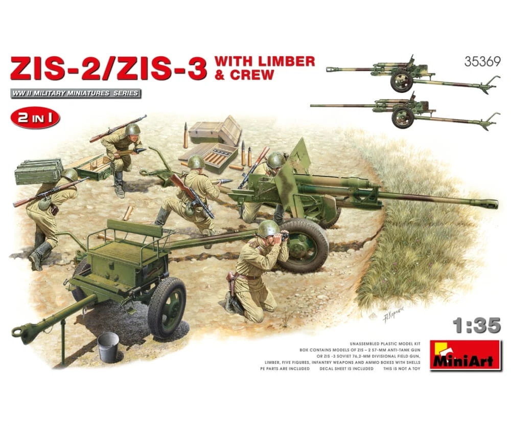 MiniArt 1:35 ZIS-2/ZIS-3 Pakm. Anhän. (5) 2in1